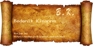 Bedenik Kisanna névjegykártya